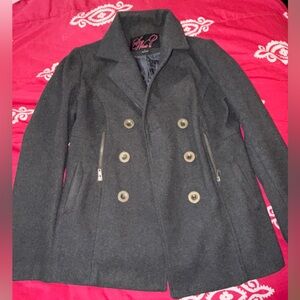 Stylish Gray Women's PeaCoat